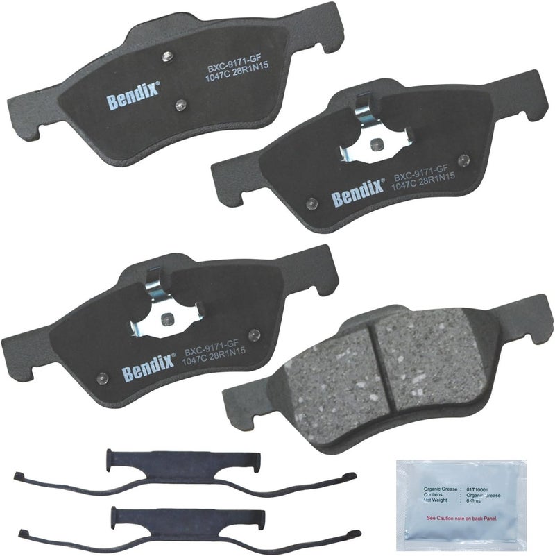 Bendix Priority1 CFC1047C Ceramic Front Brake Pads for Ford Escape 2012-2006, Mercury Mariner 2009-2006 - Image 1
